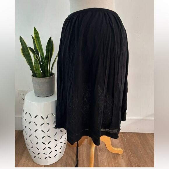 🍁 Diesel Women's Low High Fit and Flare Knee Length Skirt Asymmetrical Hem Black - Picture 2 of 15